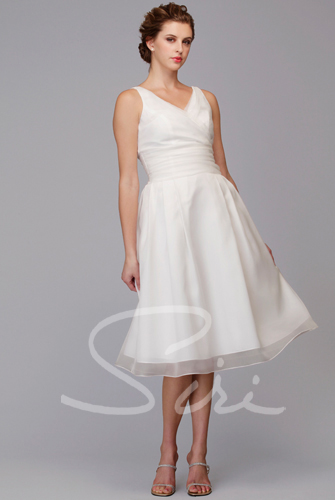 V neck white dress