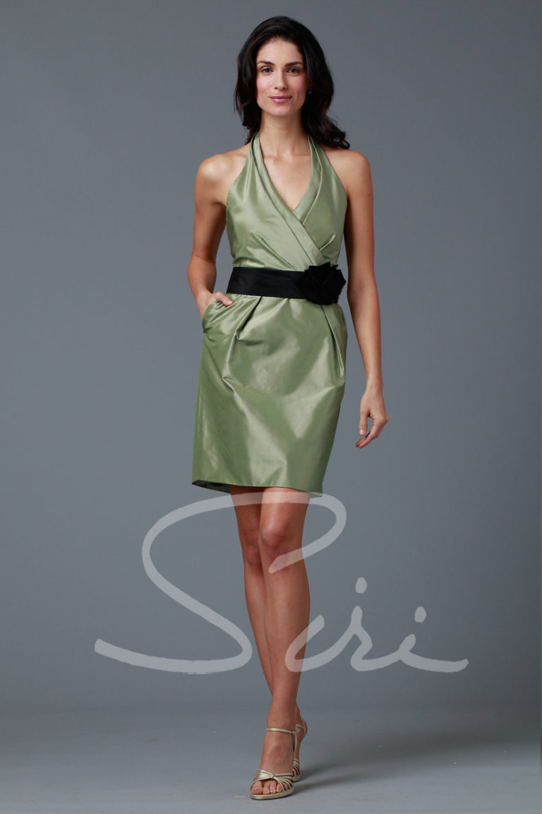Green silk dress for special occasion