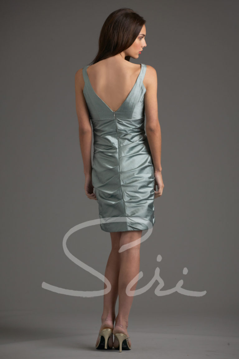 fitted blue cocktail dress