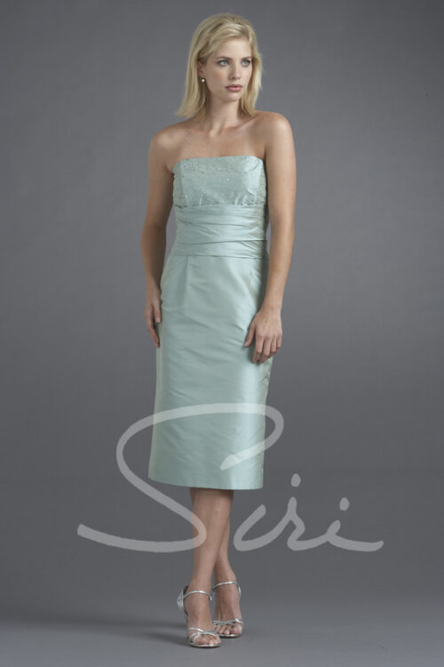 aqua fitted dress with empire waist
