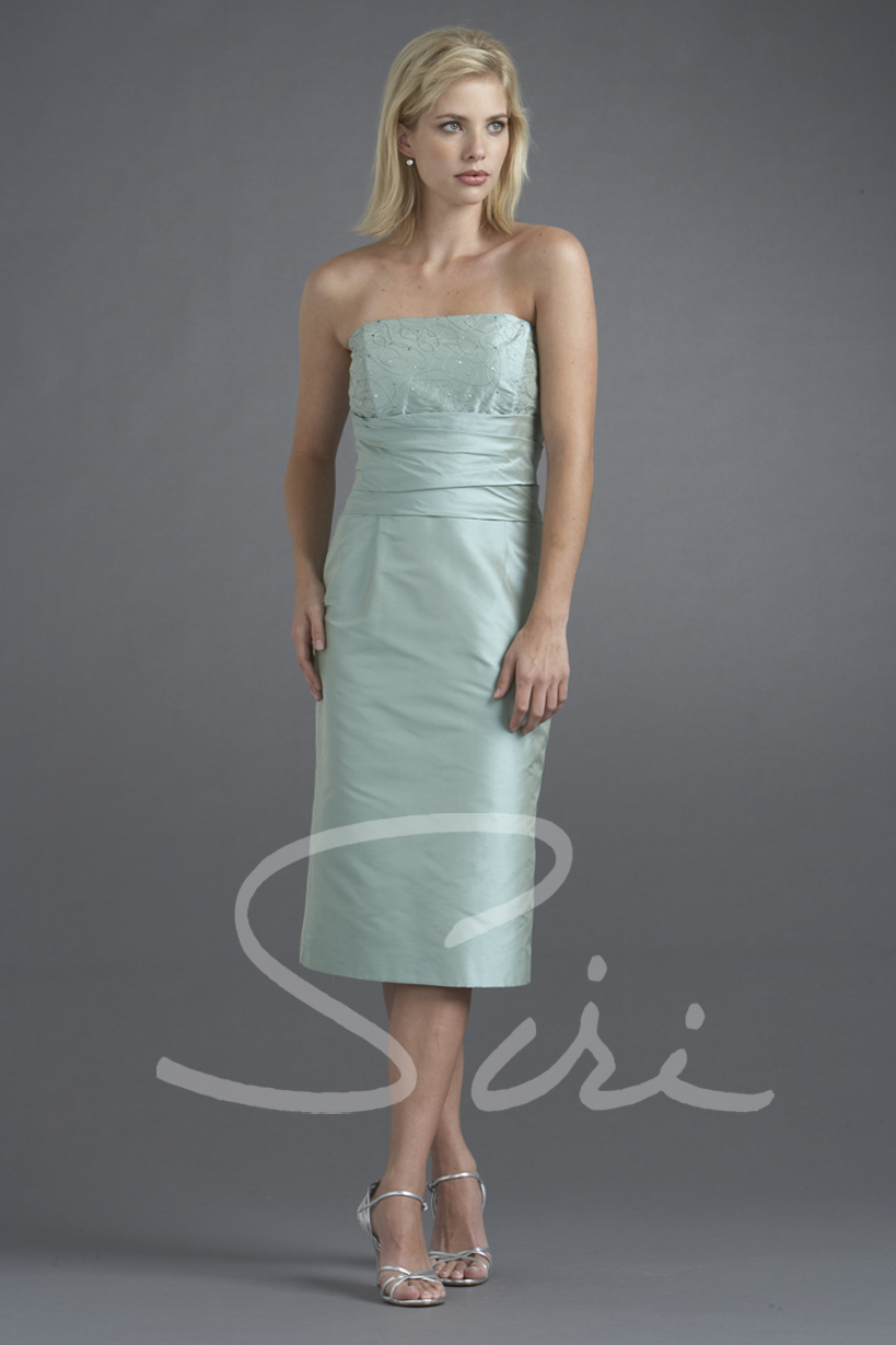 aqua fitted dress with empire waist