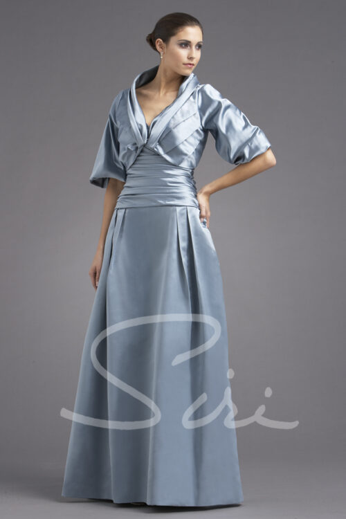 blue ball gown with jacket