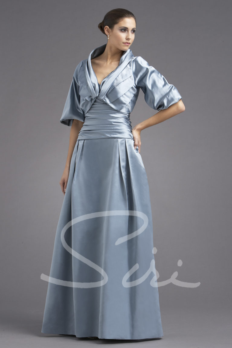 blue ball gown with jacket