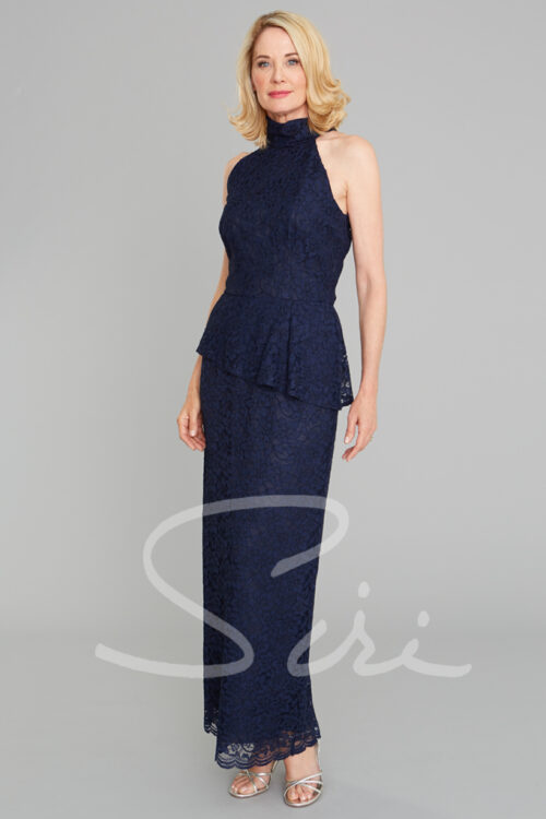 Navy Lace Gown