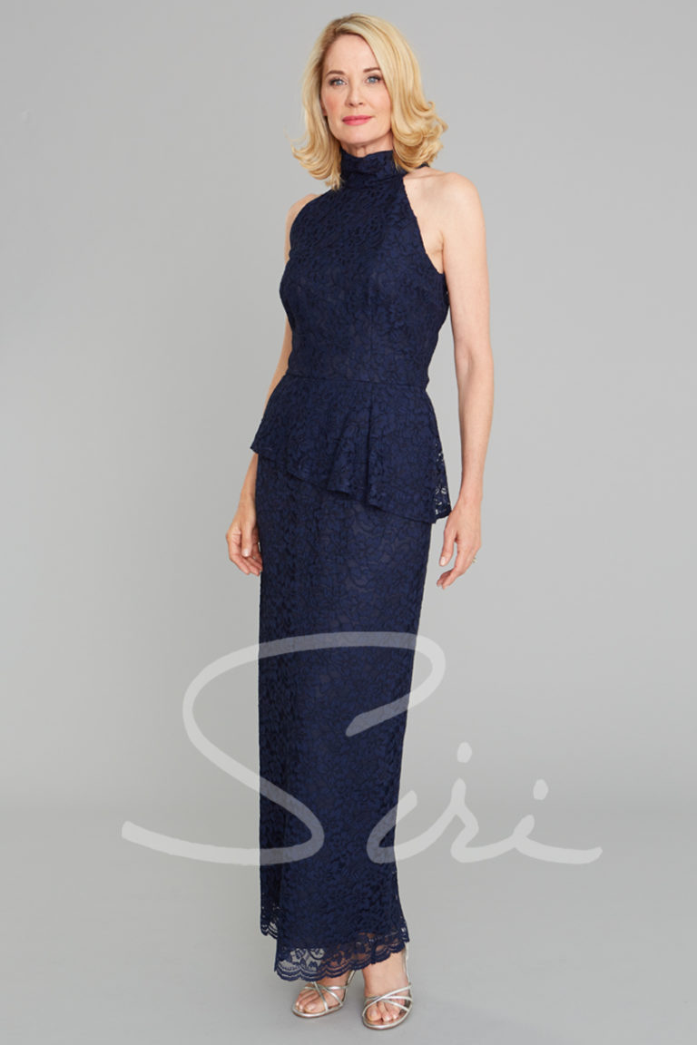 Navy Lace Gown
