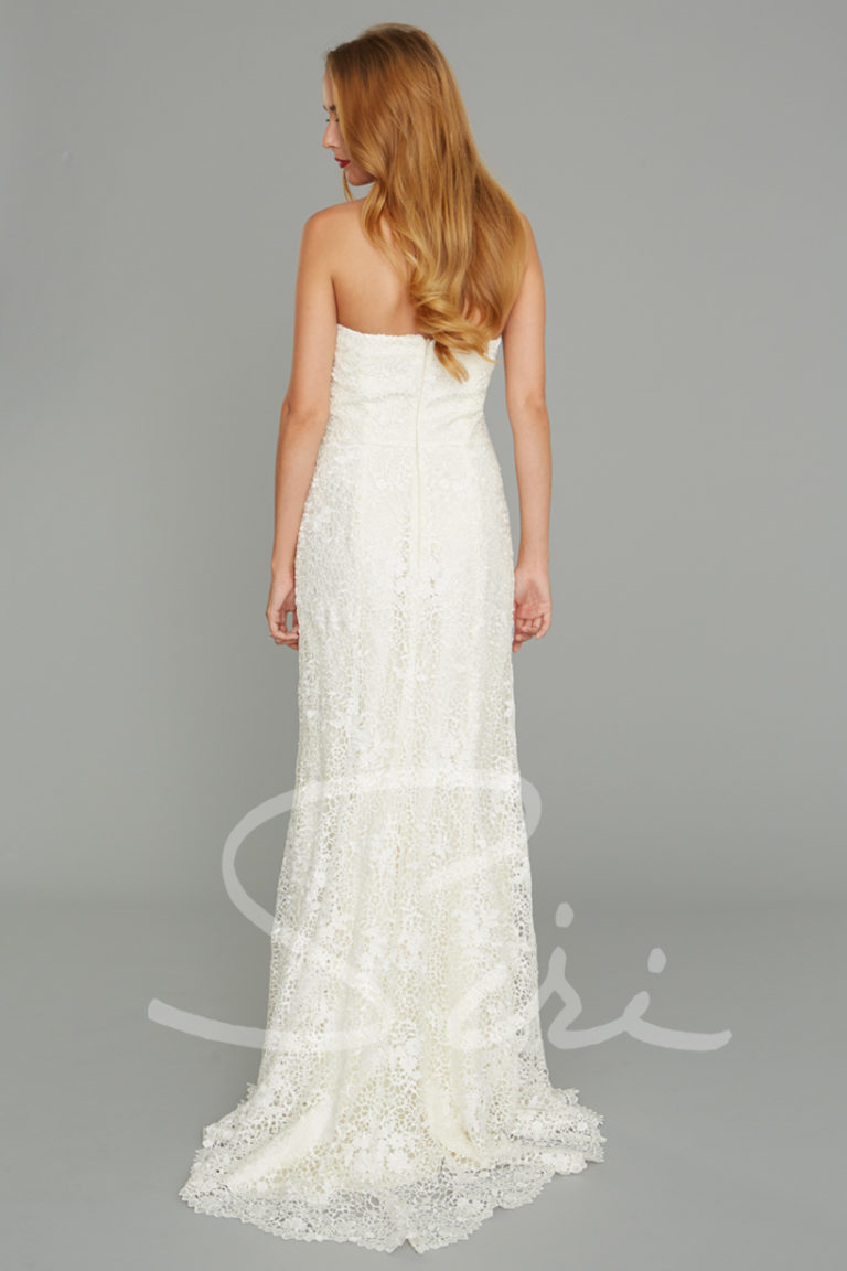 strapless lace bridal gown
