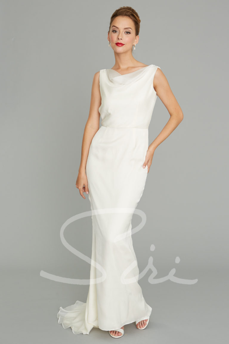 silk chiffon bridal gown