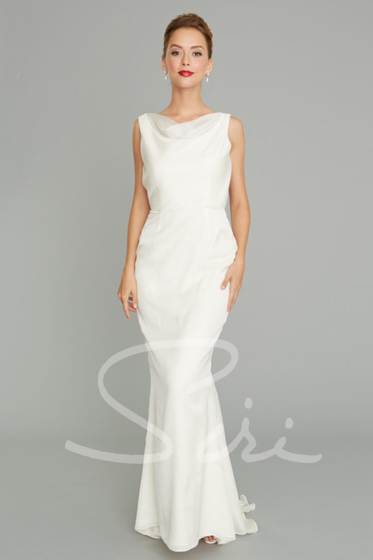 silk chiffon romantic wedding gown