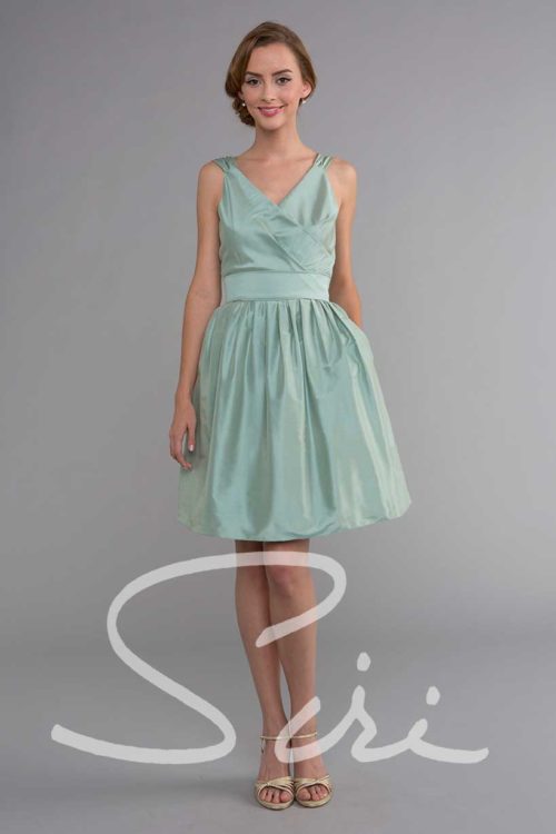 Turquoise silk dress