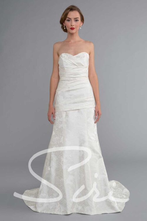 Strapless fitted A-line bridal gown