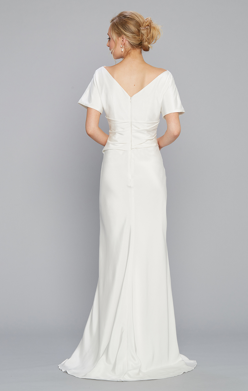 silk crepe wedding gown