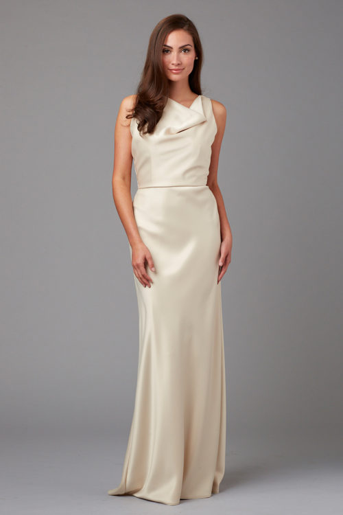 champagne satin gown