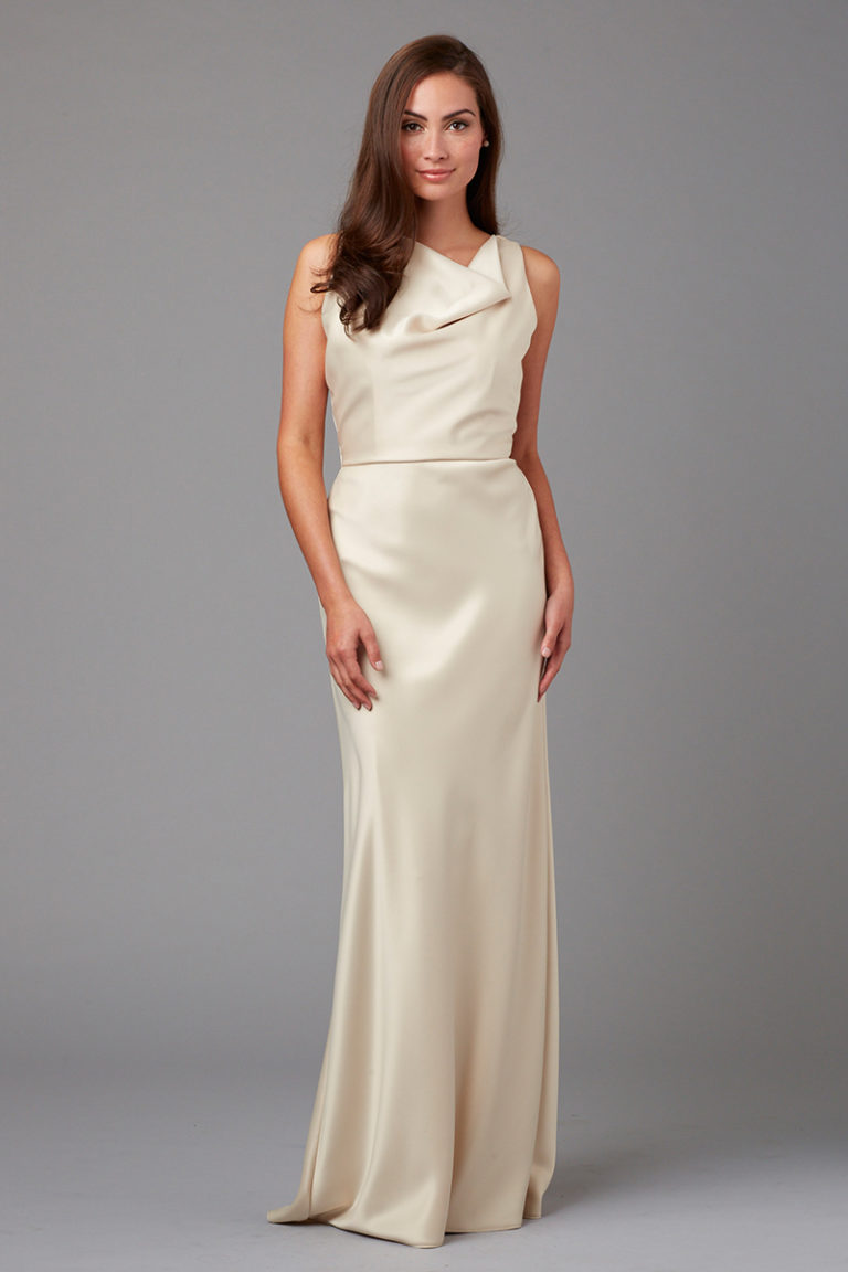 champagne satin gown