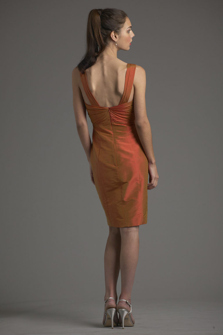 Siri Dresses-Ginger Dress 9334-Shantung-Burnt Orange-San Francisco-California