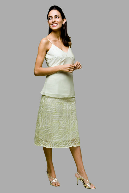 Siri - San Francisco Special Occasion Dresses - Girl Cami 9530 - Clean A-line Skirt 5627