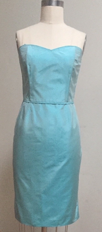 turquoise blue strapless dress