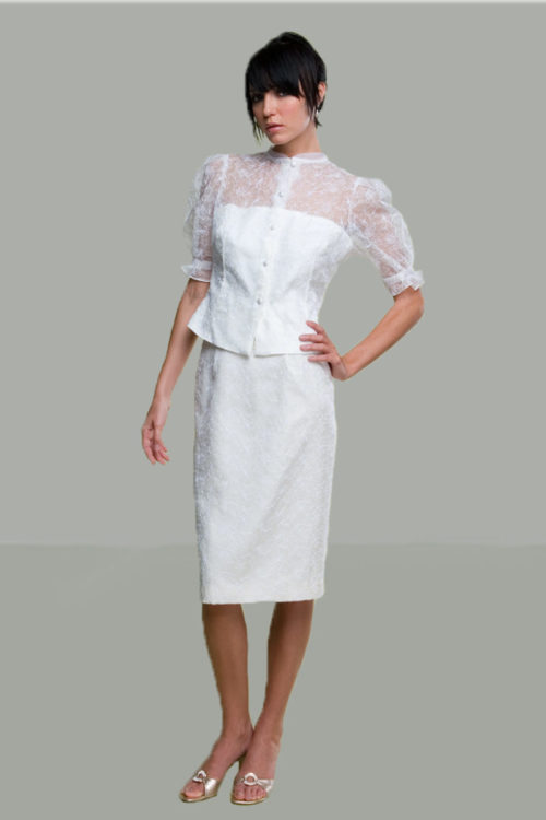 Siri -Bridal Sale - Parisian Blouse 5936 and Back Slit Skirt 9620 - San Francisco