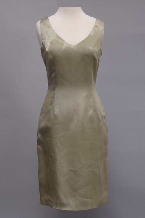 Sage green V neck dress