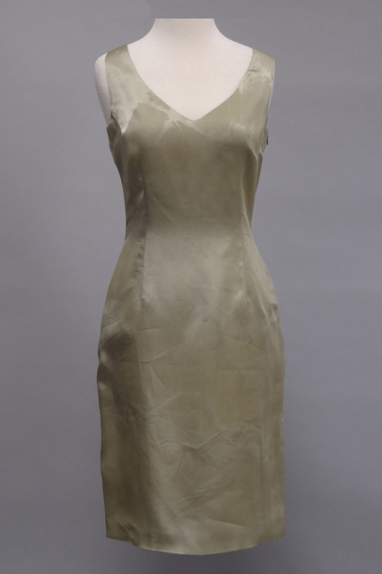 Sage green V neck dress