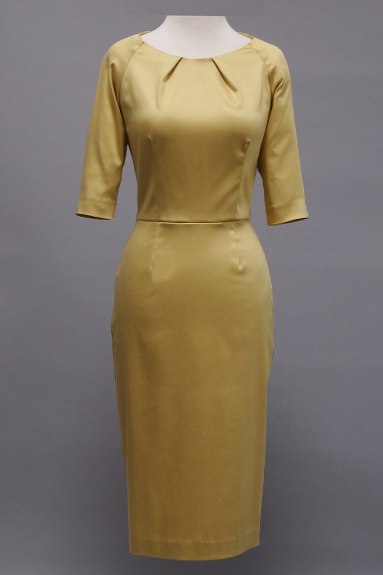 Gold 3/4 sleeve Dress