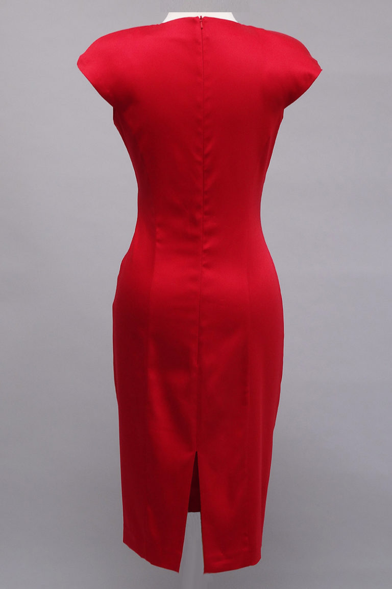 Red stretch sheath dress
