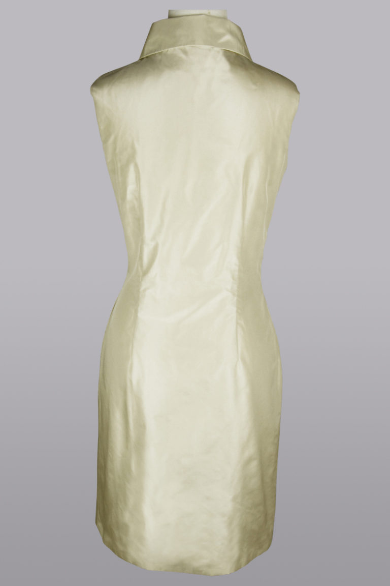 neutral silk dress for day event