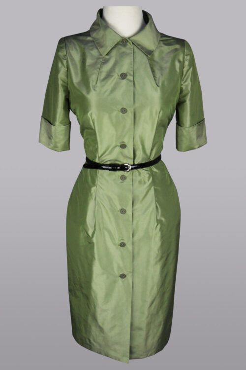 green shirt dress