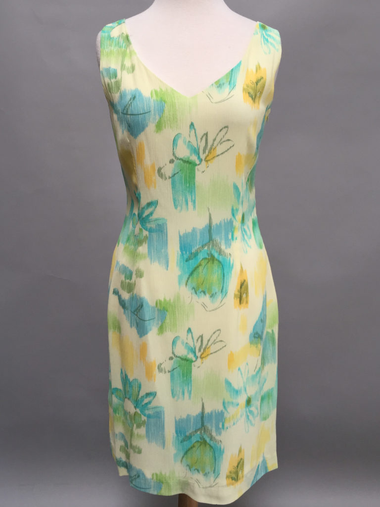 Print V-neck dress-4498-aqua-Siri