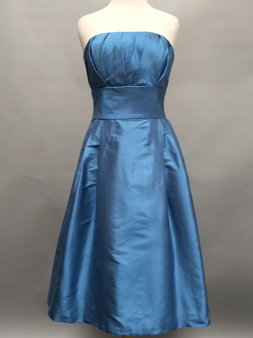 Blue strapless dress-5757-Deauville Dress-Shantung-Siri-San Francisco