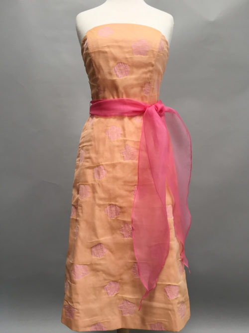 Apricot floral strapless A-line Tiffany Dress-9648-Siri-San Francisco
