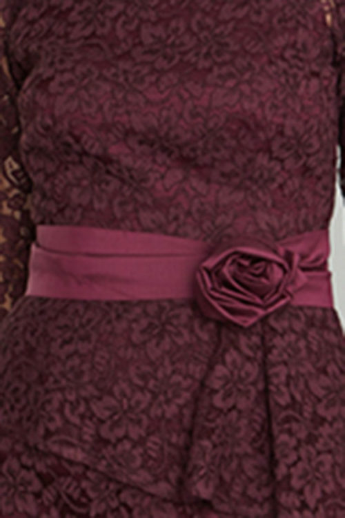 Siri ruched flower belt - zinfandel, San Francisco