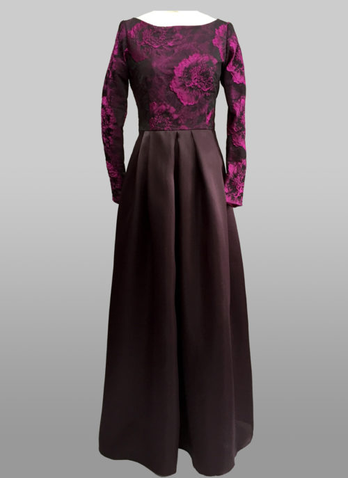 Dark purple Gown with sleeve