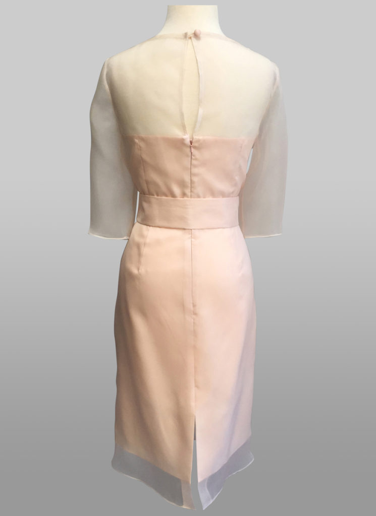 Pink organza dress with sash back