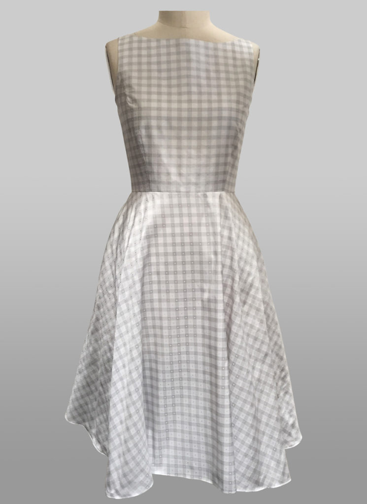 silver check dress