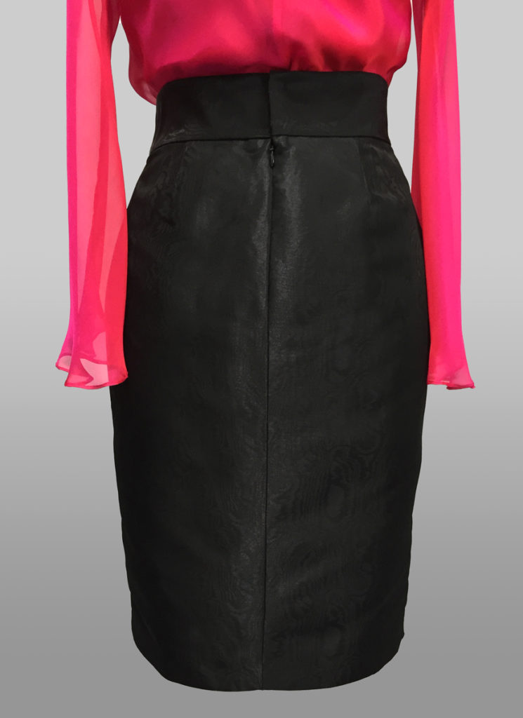 Siri Black Moire Skirt
