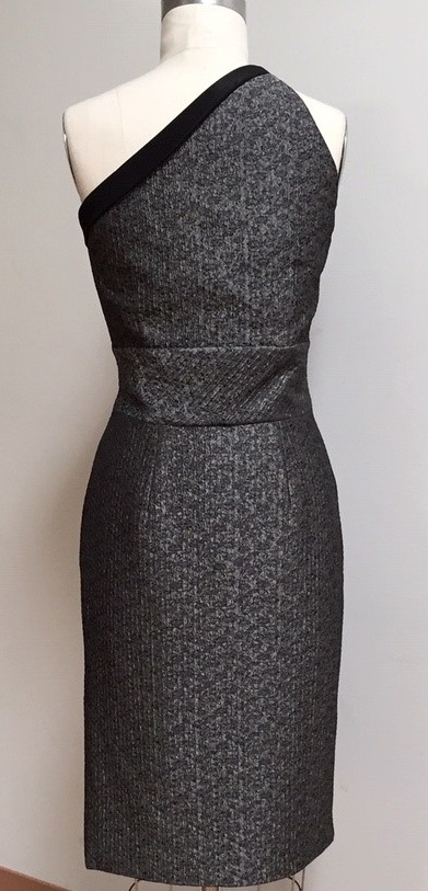 one shoulder grey dress