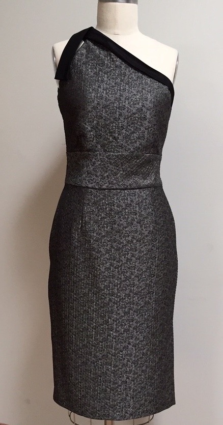 One shoulder grey dress