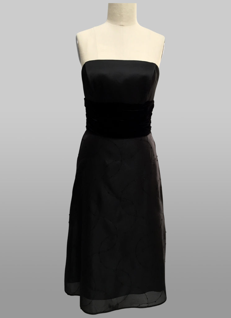 Black velvet embroidered dress