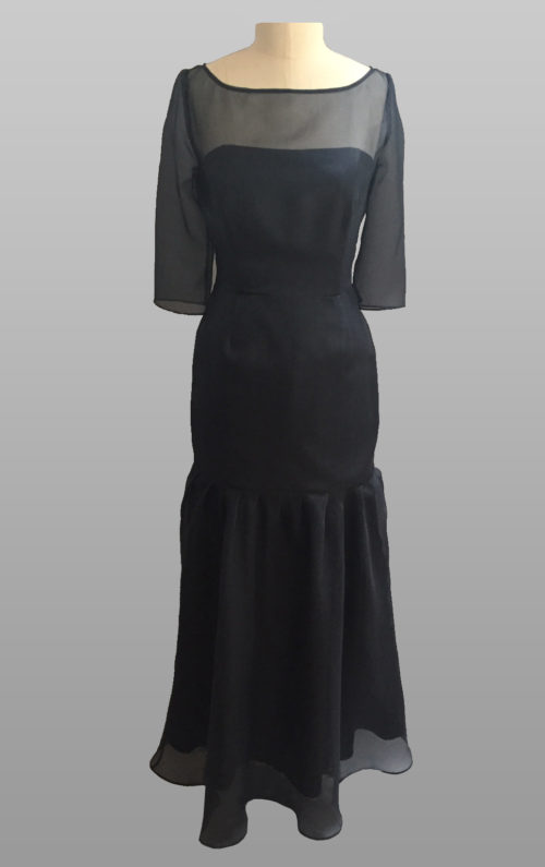 Navy silk gown