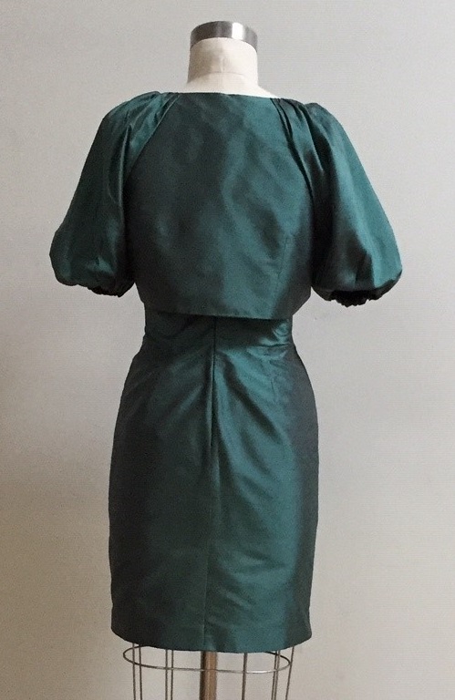 Dark Green A-line Dress and Jacket