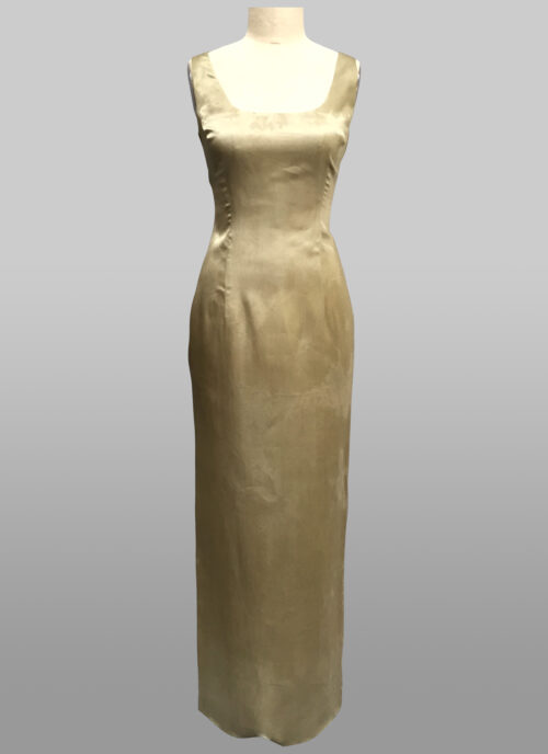 Sage sheath silk gown