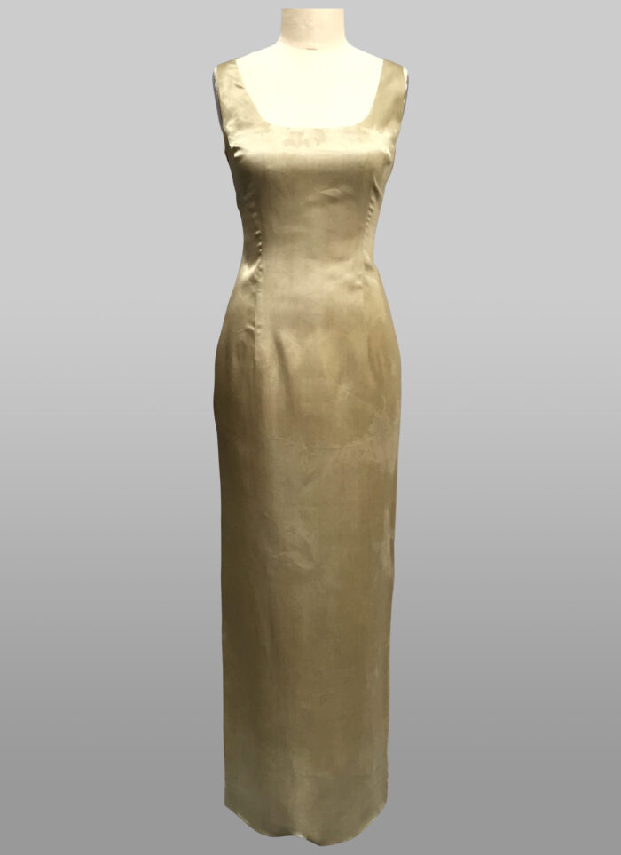 Sage sheath silk gown