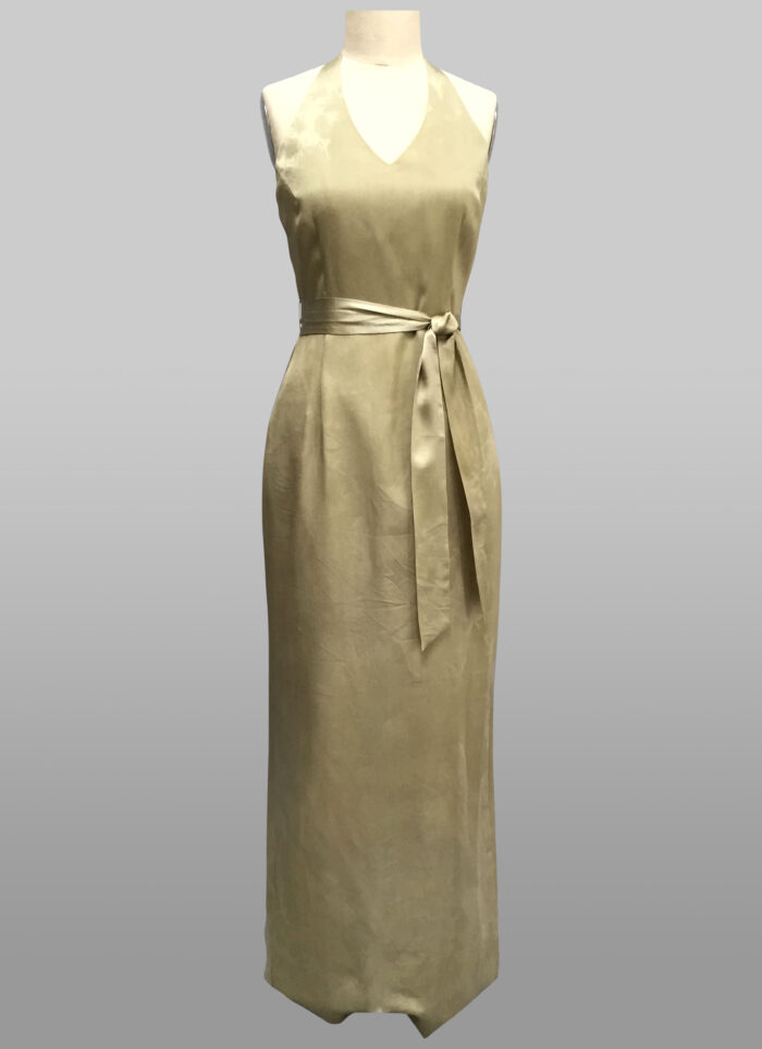 Sage halter gown
