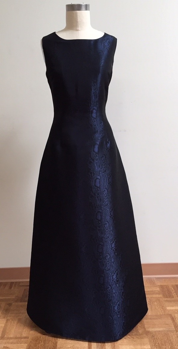 Navy A-line gown