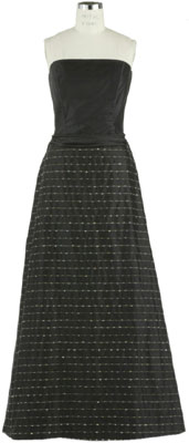 Siri Black Strapless A-line Gown