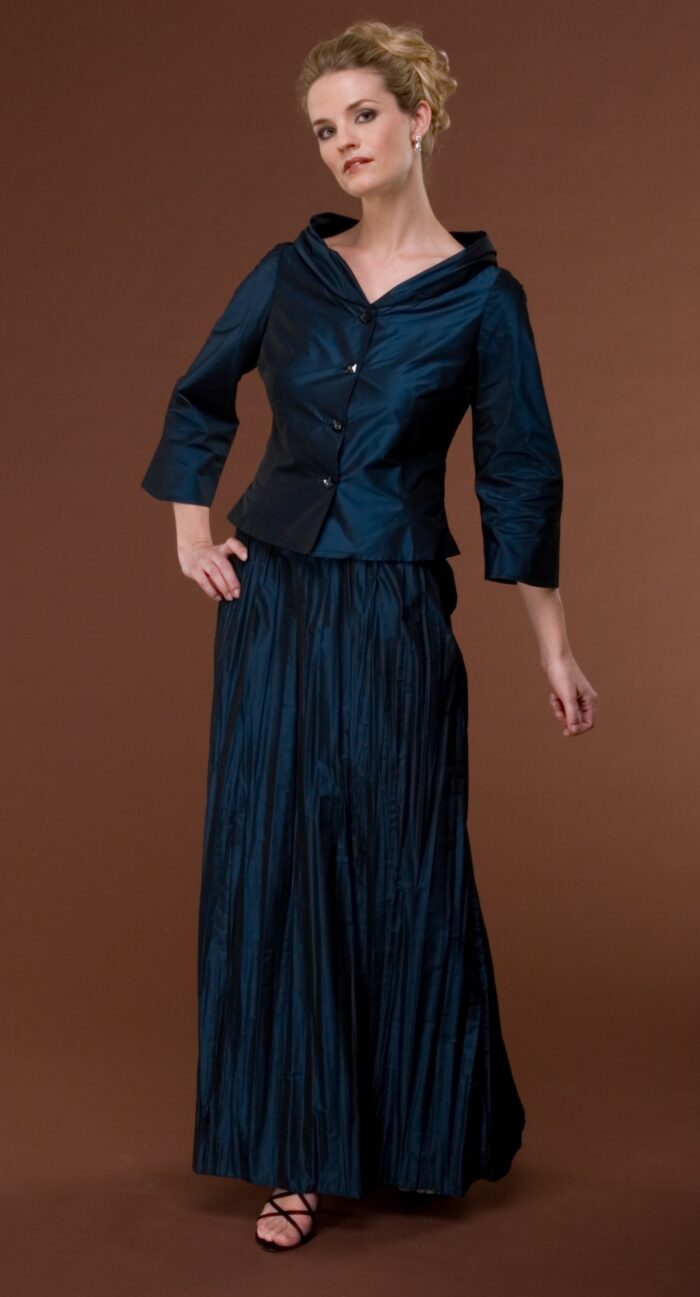 2 piece Navy blouse and skirt
