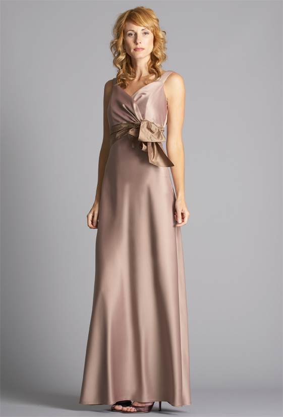 Taupe satin gown