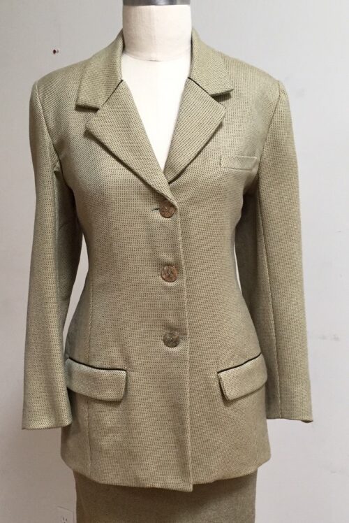 Green tweed blazer