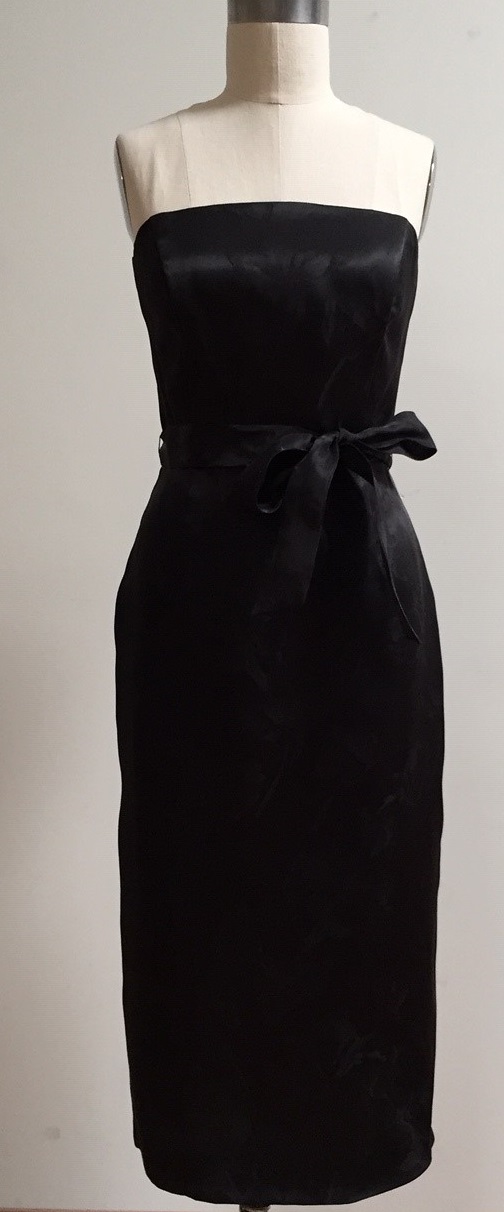 Black strapless cocktail dress