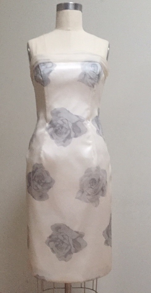 Silver and white special occasion dress